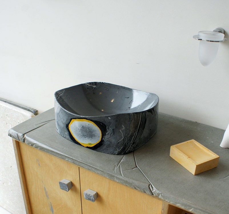 Libby Washbasin Sink  /Artistic Concrete Bathroom Sink / Bathroom Vessel