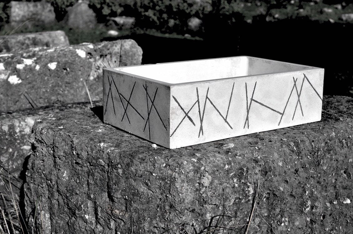 Concrete Sink Vessel / Geometrical Bathroom Washbasin