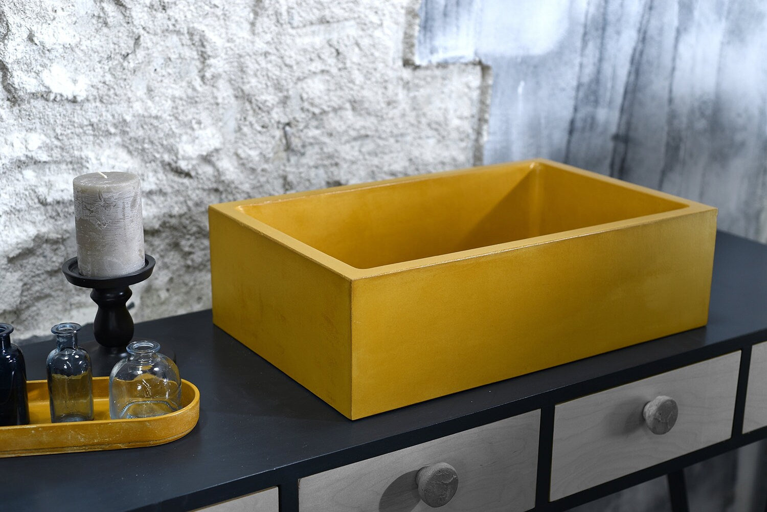 Yellow Bathroom Sink Vessel / Colored Sink