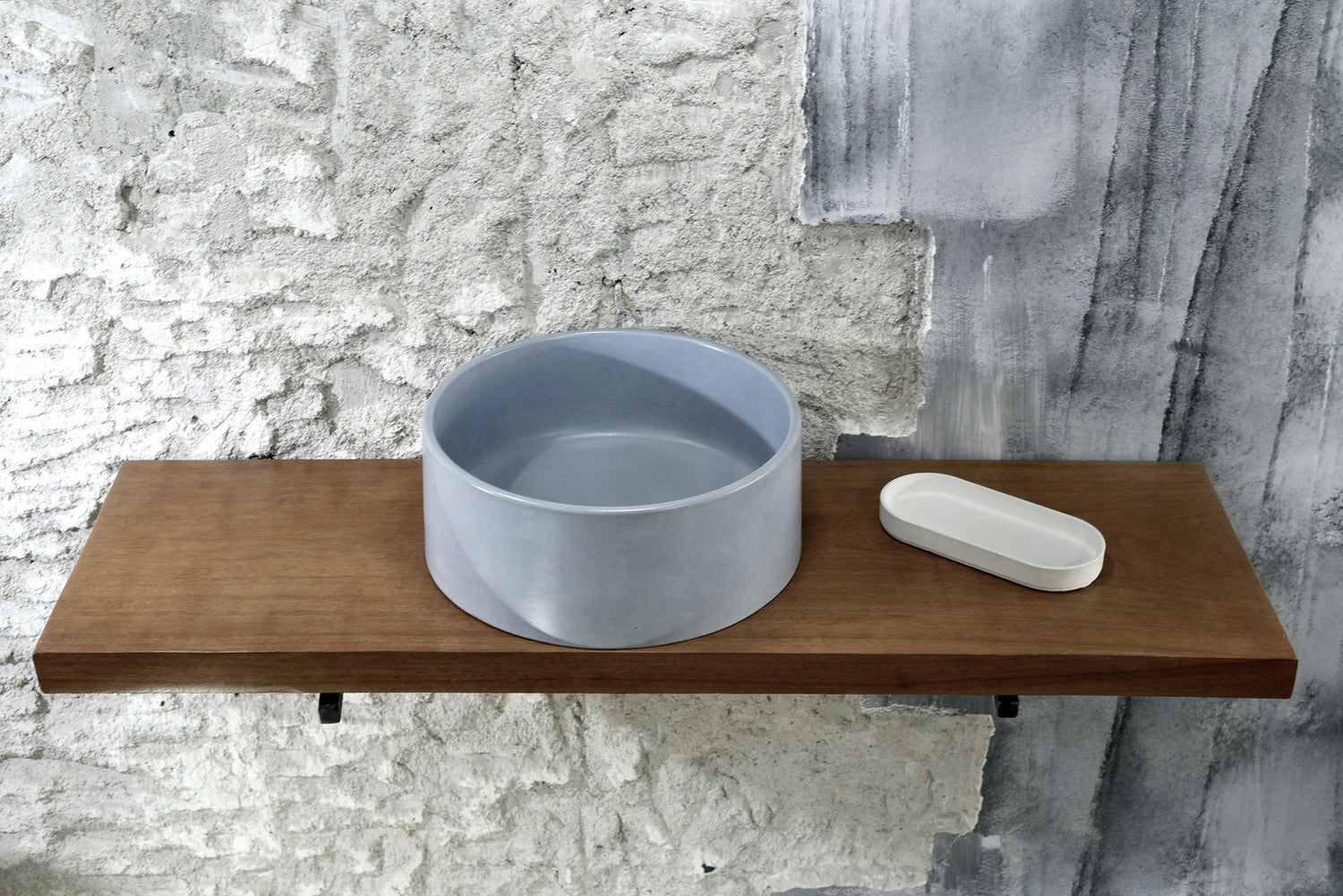 Smoky Serenity : The Grey-Infused Smoke Blue Washbasin Bowl