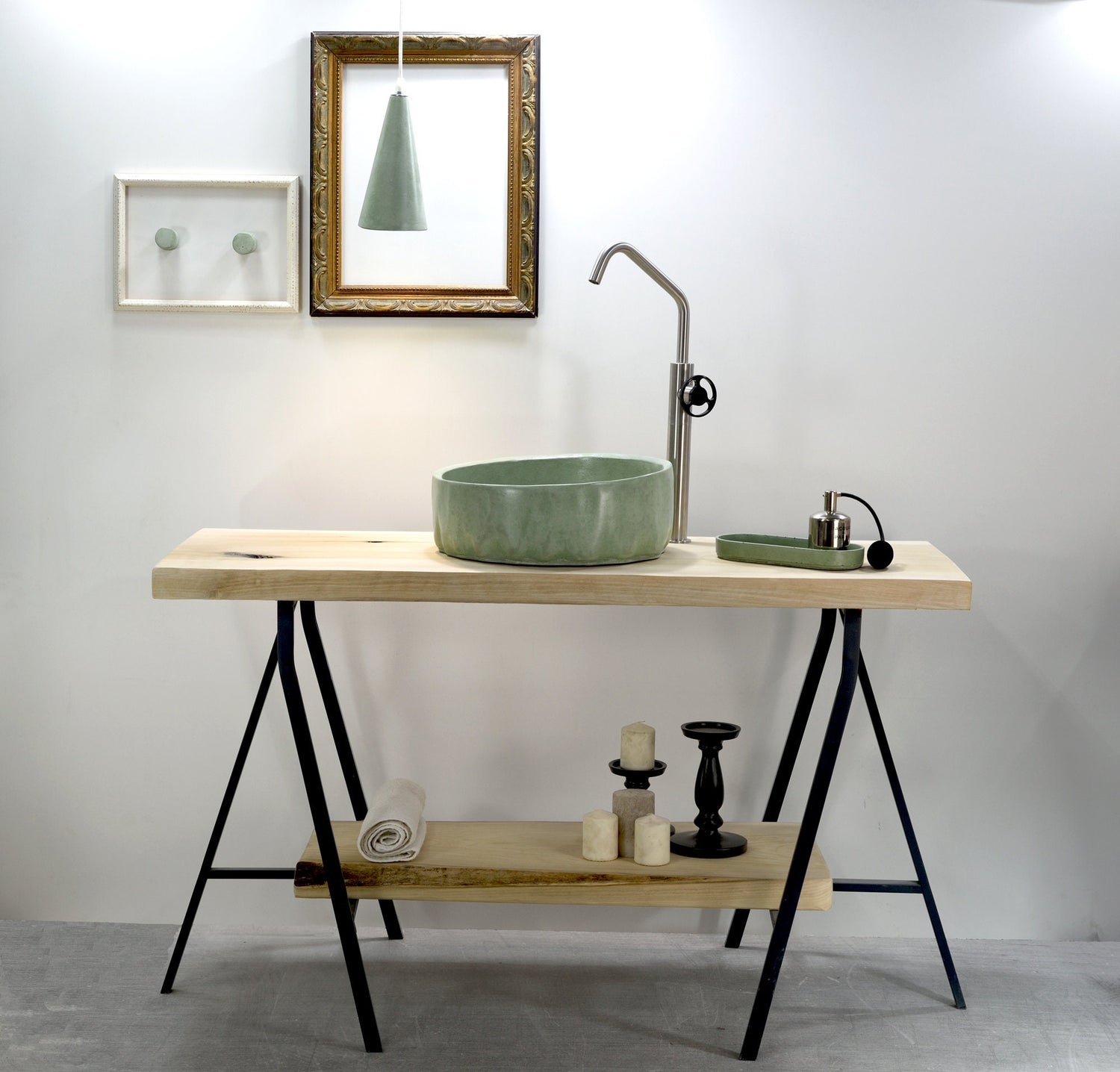 Mediterranean Whimsy : The Olive Inspired Round Asymmetrical Washbasin