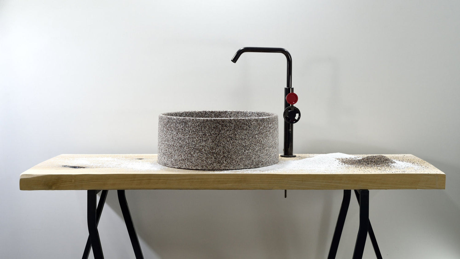 Nature 's Embrace : The Pebble and Sand Washbasin / Mosaic Stone Vessel