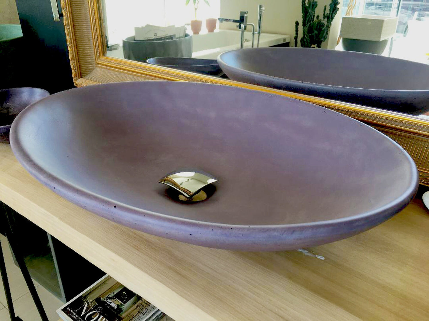 Elegant Concrete Sink / New Color in your Bathroom / Bathroom Concrete Sink Violet Purple