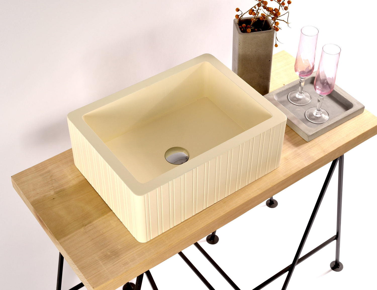 LIVIO Bathroom Sink . Concrete Washbasin