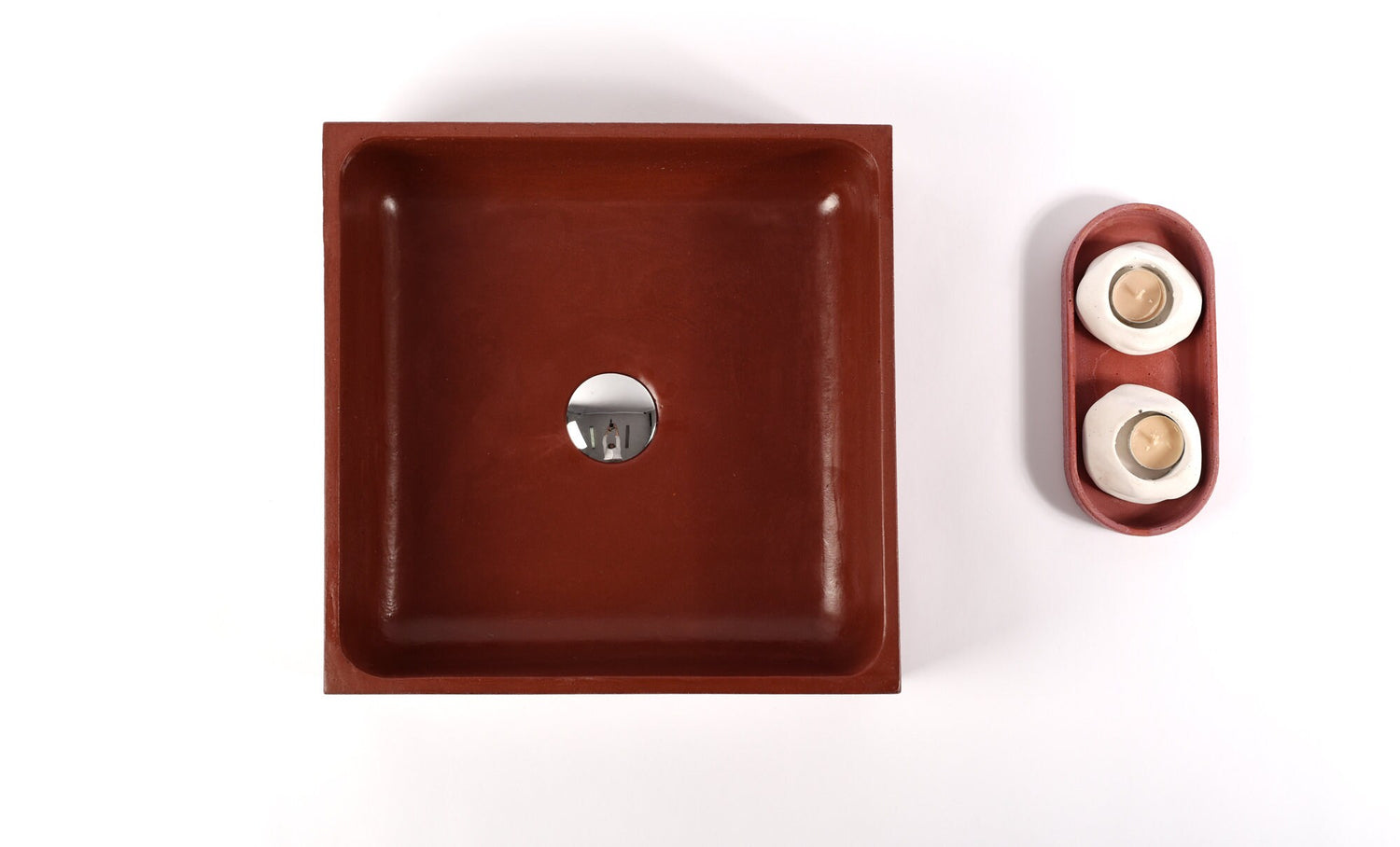 PLINT 40 : Square Sink Dark Red Color | More Colors Available