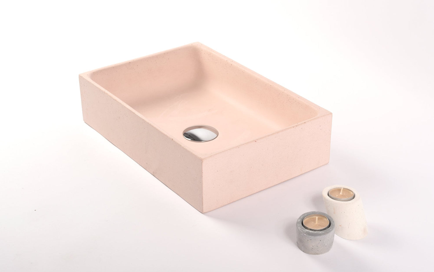 Rectangular Bathroom Sink Pale Pink | Low Price Concrete Sink