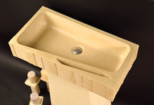 Load image into Gallery viewer, NEW Modern Rectangular Counter Top Wash Basin with Towel Holder , EPITOMI Concrete sink
