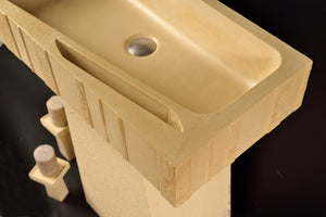 NEW Modern Rectangular Counter Top Wash Basin with Towel Holder , EPITOMI Concrete sink