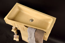 Load image into Gallery viewer, NEW Modern Rectangular Counter Top Wash Basin with Towel Holder , EPITOMI Concrete sink
