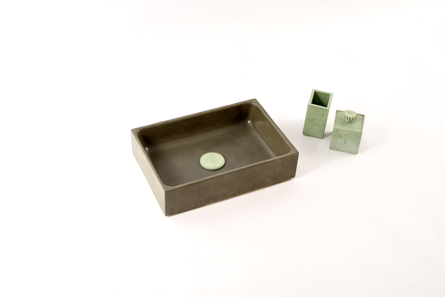 PLINT 28 : Dark Green Washbasin  / Over mount Concrete sink