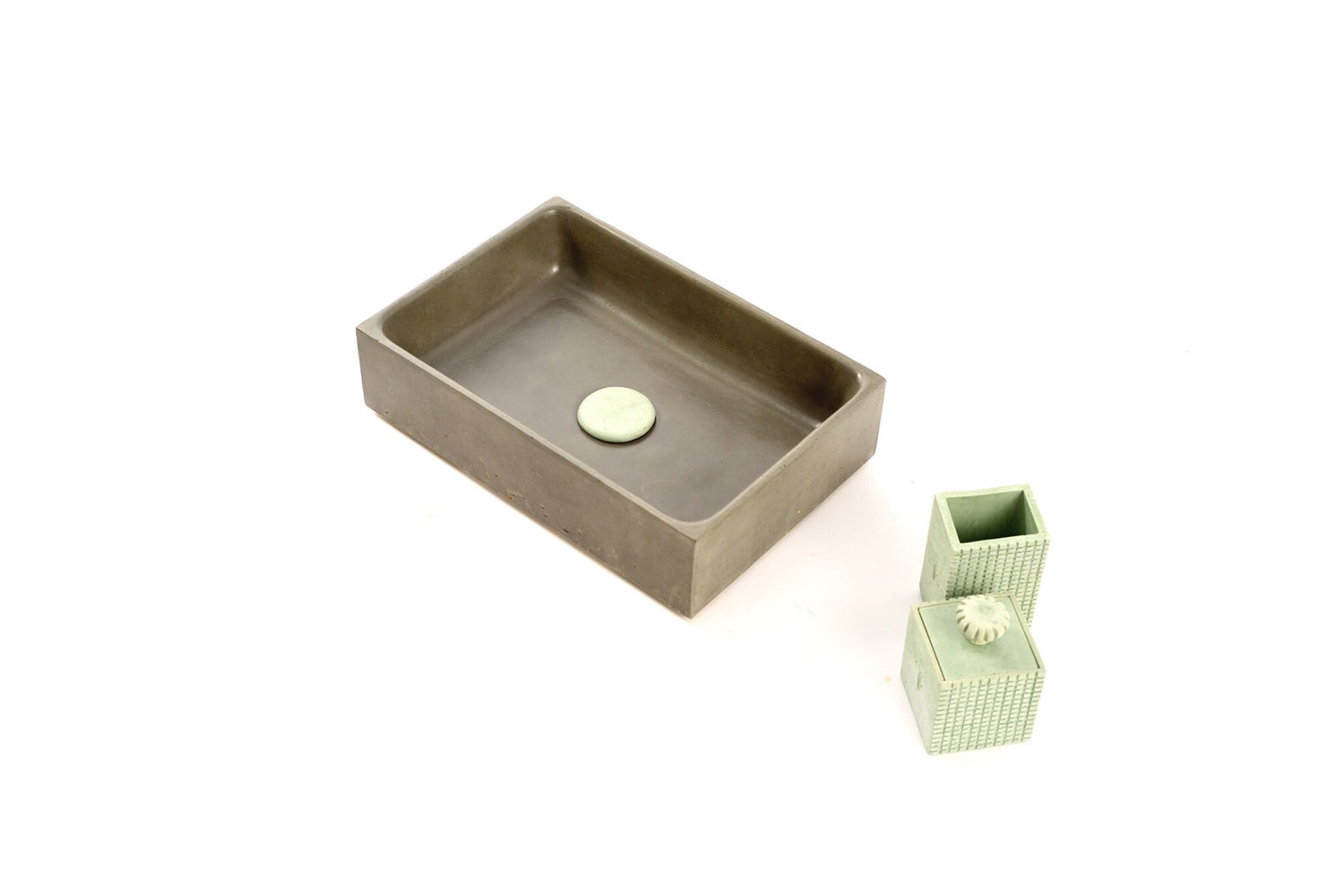 PLINT 28 : Dark Green Washbasin  / Over mount Concrete sink