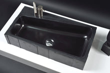 Load image into Gallery viewer, Architectural Elegance: The Asymmetrical Charcoal Black Rectangular Washbasin
