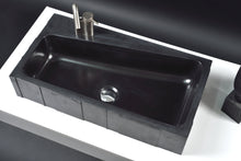 Load image into Gallery viewer, Architectural Elegance: The Asymmetrical Charcoal Black Rectangular Washbasin
