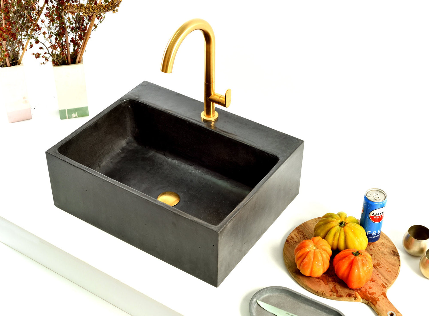 Versa Sink: Your All-in-One Concrete Washbasin for the Kitchen, Bathroom, and BBQ.