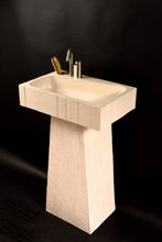 Load image into Gallery viewer, EPITOMI : Elegant Rectangular Washbasin with Pedestal and Customization Options
