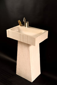 EPITOMI : Elegant Rectangular Washbasin with Pedestal and Customization Options