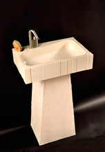 Load image into Gallery viewer, EPITOMI : Elegant Rectangular Washbasin with Pedestal and Customization Options
