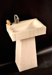 EPITOMI : Elegant Rectangular Washbasin with Pedestal and Customization Options