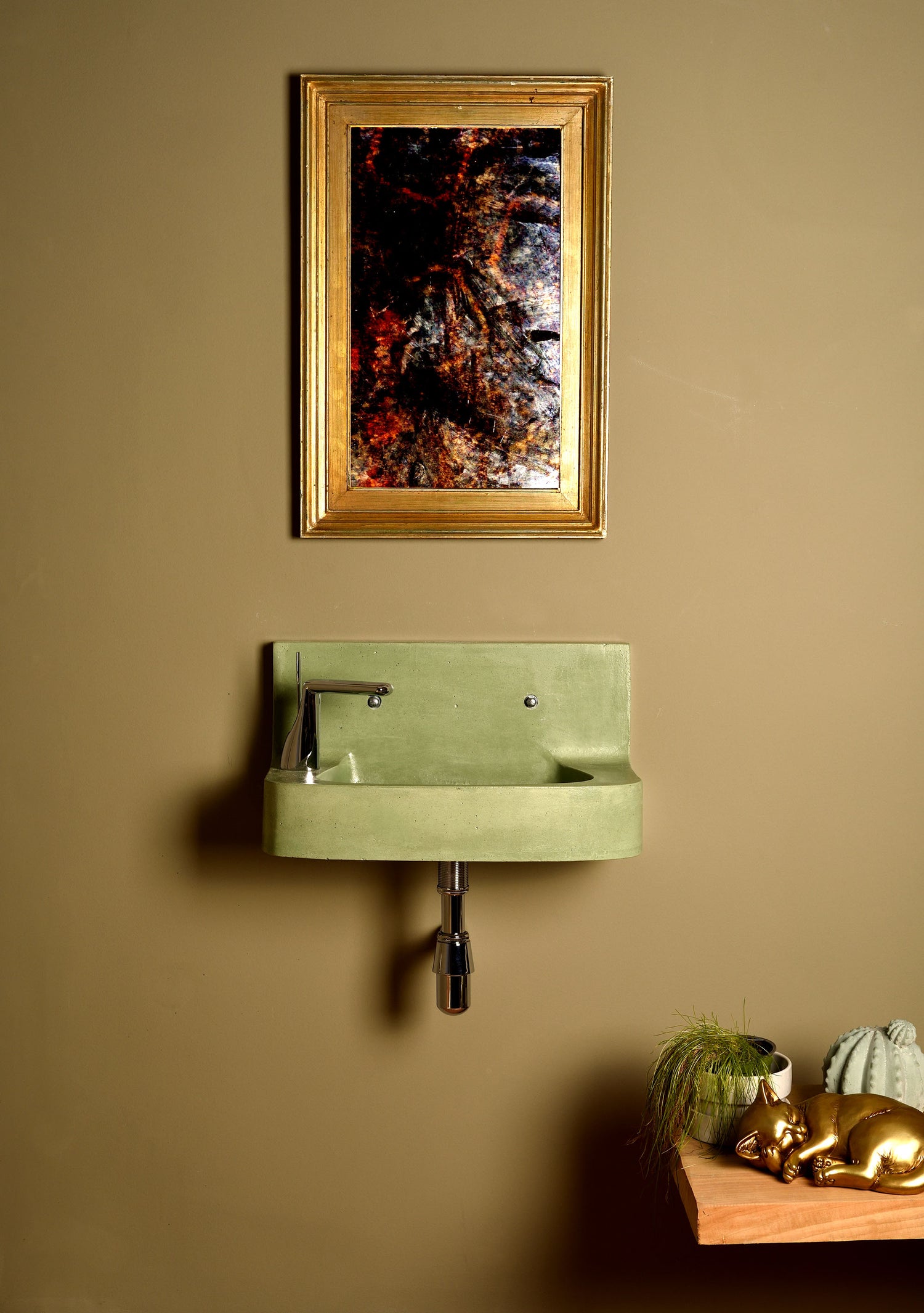 LUTIL - Wall Mounted Washbasin in Vintage Green