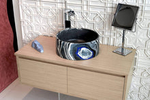 Load image into Gallery viewer, Oi - Graffiti Royal Blue Bathroom Sink - robertotiranti.shop

