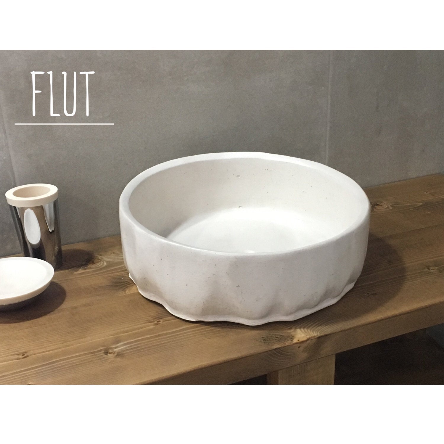 Flut - White Concrete Sink - robertotiranti.shop