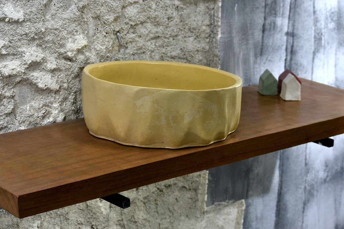 Flut - Yellow Concrete Vessel - robertotiranti.shop