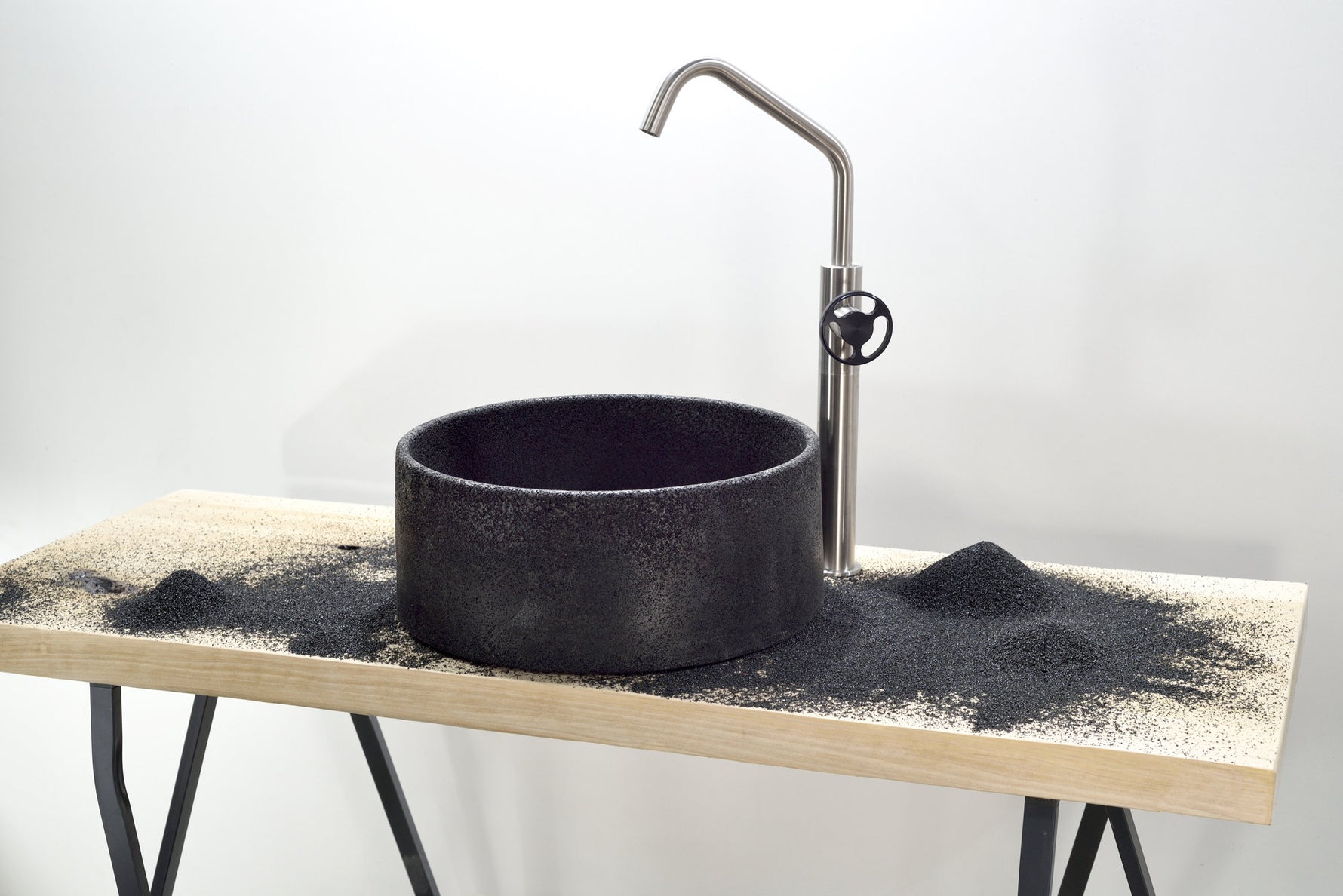 Mosaic - Black Sand Bathroom Sink - robertotiranti.shop