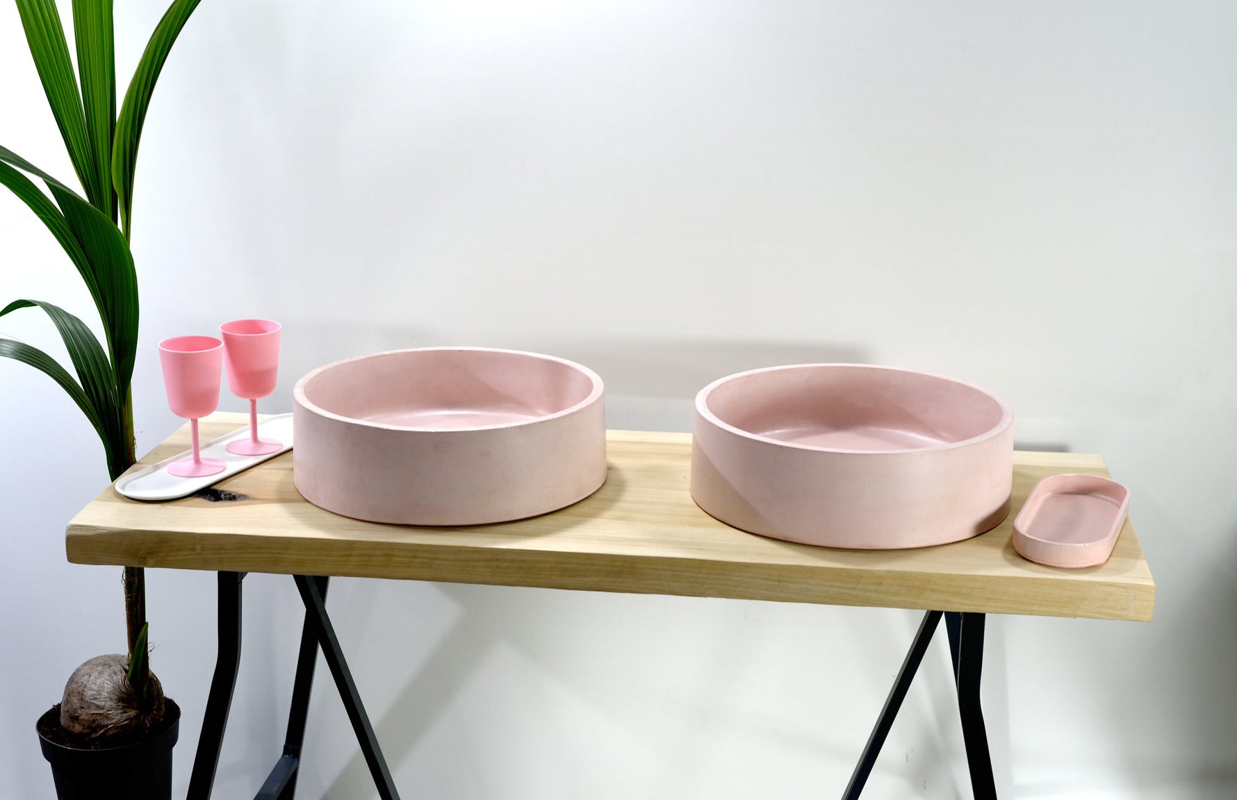 Olia -  Pale Pink Concrete Sink - robertotiranti.shop