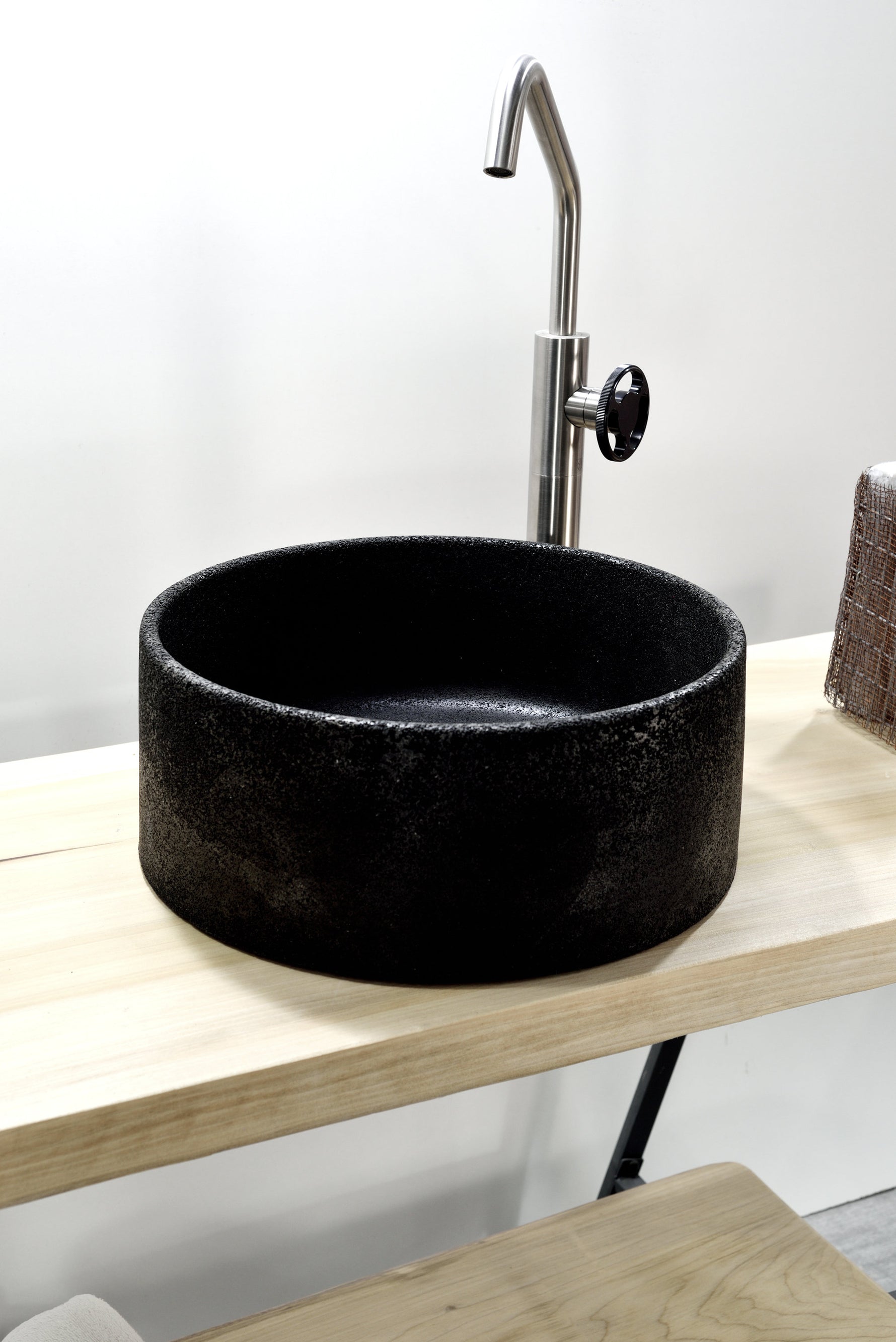 Mosaic - Black Sand Bathroom Sink - robertotiranti.shop