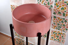 Load image into Gallery viewer, Pink Bathroom Sink with Metal Stand - robertotiranti.shop
